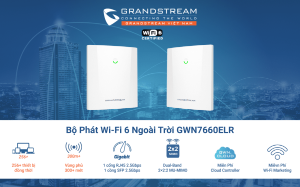 Wifi 6 ngoài trời GWN7660ELR